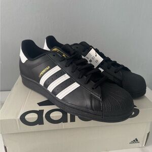 Adidas Superstar Black with White Stripes